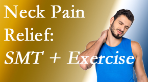 Dr. Butwell offers a pain-relieving treatment plan for neck pain that includes exercise and spinal manipulation with Cox Technic.