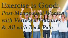 Dr. Butwell encourages simple yet enjoyable exercises for post-menopausal women with vertebral fractures and back pain sufferers. 