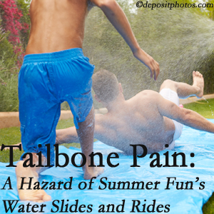 Dr. Butwell offers chiropractic manipulation to ease tailbone pain after a Georgetown water ride or water slide injury to the coccyx.